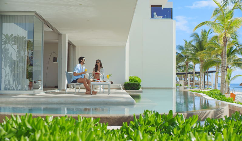 Secrets Riviera Cancun - Preferred Club Master Suite  Oceanfront Swim Out Couple Outdoor